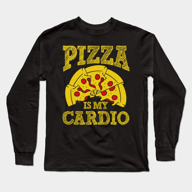 Pizza is my Cardio Long Sleeve T-Shirt by BAB